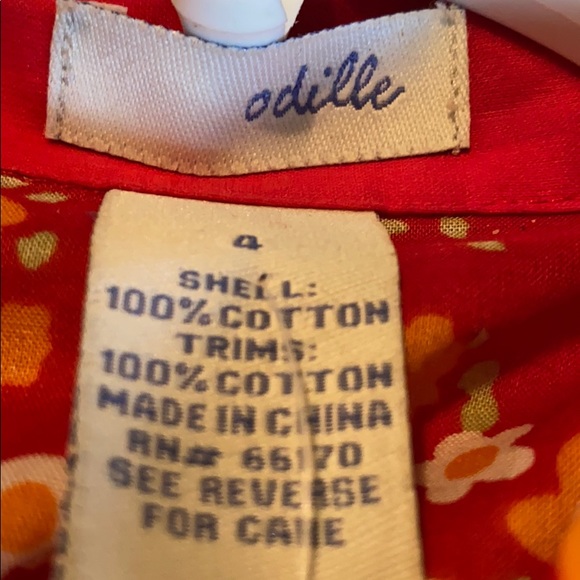 Odille Anthropology size 4 small floral blouse - Picture 2 of 3